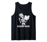 Vintage Reading Rocks Messy Hair Library Literacy Crew Débardeur
