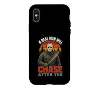 Vintage Real Man Will Chase After You Halloween Character Coque pour iPhone X/XS