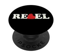 Vintage Rebel Heart Design I Rebelle et Chaleureux PopSockets PopGrip Adhésif