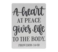Vintage Religious Metal Sign Proverbs 14 30 Scripture Quote Heart Peace Life Inspirational Wall Decor for Home Office Church Gift 8 X 12 Inch