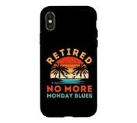 Vintage Retired No More Monday Blues Retirement Coque pour iPhone X/XS
