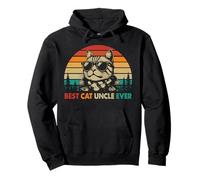 Vintage Retro Best Cat Funny Oncle Ever Mother's Day Owner Sweat à Capuche