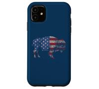 Vintage Retro Bison American Flag Buffalo Simple Coque pour iPhone 11