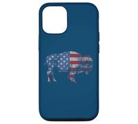 Vintage Retro Bison American Flag Buffalo Simple Coque pour iPhone 12/12 Pro