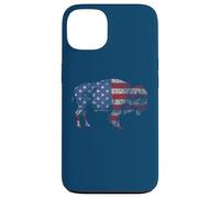 Vintage Retro Bison American Flag Buffalo Simple Coque pour iPhone 13