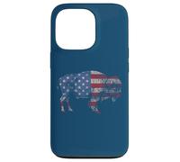 Vintage Retro Bison American Flag Buffalo Simple Coque pour iPhone 13 Pro