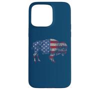 Vintage Retro Bison American Flag Buffalo Simple Coque pour iPhone 15 Pro Max