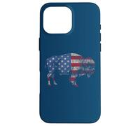 Vintage Retro Bison American Flag Buffalo Simple Coque pour iPhone 16 Pro Max