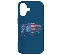 Vintage Retro Bison American Flag Buffalo Simple Coque pour iPhone 17