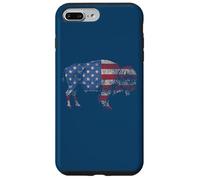 Vintage Retro Bison American Flag Buffalo Simple Coque pour iPhone 7 Plus/8 Plus