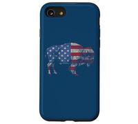 Vintage Retro Bison American Flag Buffalo Simple Coque pour iPhone SE (2020) / 7/8