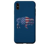 Vintage Retro Bison American Flag Buffalo Simple Coque pour iPhone XS Max