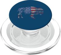Vintage Retro Bison American Flag Buffalo Simple PopSockets PopGrip pour MagSafe