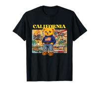 Vintage Retro California Teddy Bear Stories with USA Flag T-Shirt