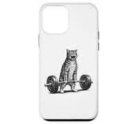 Vintage Retro Cat Weight Lifting Funny Fitness Workout Humor Coque pour iPhone 12 Mini