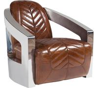 Vintage Retro Chaise cuir Fauteuil Lounge Club Design Luxe Meuble Avion Aviateur