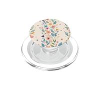 Vintage Retro Groovy Wildflowers Floral Beige Feuille Crème PopSockets PopGrip pour MagSafe