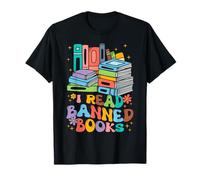 Vintage Retro I Read Banned Books Funny Book Lover Bookworm T-Shirt