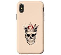 Vintage Retro King Crown Chess Skull Coque pour iPhone X/XS