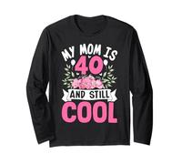 Vintage Retro Mom 40th Birthday Party Women Turning Forty Manche Longue