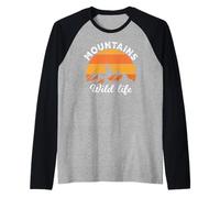 Vintage Retro Mountains Outdoor Wildlife Mountain Adventure Manche Raglan