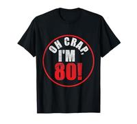 Vintage Retro Oh Crap, I'm 80! Funny Humour Birthday T-Shirt