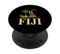 Vintage Retro Palmier et vagues Îles Fidji Vacances PopSockets PopGrip Adhésif
