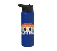 Vintage Retro Radio Head Graphic Stainless Steel Insulated Water Bottle