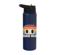 Vintage Retro Radio Head Graphic Stainless Steel Insulated Water Bottle