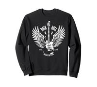 Vintage Retro Style 70s 80s Guitar with Wings Rock and Roll Sweatshirt