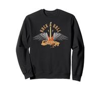 Vintage Retro Style 70s 80s Guitar with Wings Rock and Roll Sweatshirt