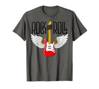Vintage Retro Style 70s 80s Guitar with Wings Rock and Roll T-Shirt