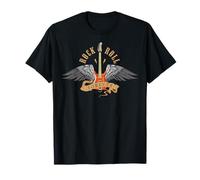 Vintage Retro Style 70s 80s Guitar with Wings Rock and Roll T-Shirt