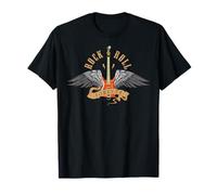Vintage Retro Style 70s 80s Guitar with Wings Rock and Roll T-Shirt
