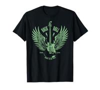 Vintage Retro Style 70s 80s Guitar with Wings Rock and Roll T-Shirt