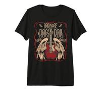 Vintage Retro Style 80s Guitar with Wings Rock and Roll T-Shirt Haut de Gamme