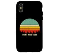 Vintage Retro Style 80s Happy Pine Trees Plant More Trees Coque pour iPhone X/XS