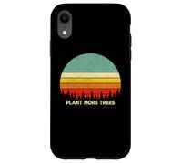 Vintage Retro Style 80s Happy Pine Trees Plant More Trees Coque pour iPhone XR