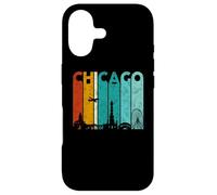 Vintage Retro Style Chicago City Skyline Airplane Chicago Coque pour iPhone 17