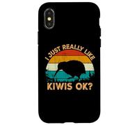 Vintage Retro Style Pine Tree New Zealand Bird Lovers Kiwi Coque pour iPhone X/XS