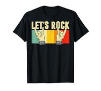 Vintage Retro Style Playing Music Guitar Forever Let's Rock T-Shirt