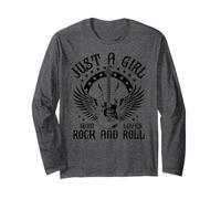 Vintage Retro Style Playing Music Guitar Forever Rock N Roll Manche Longue