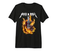 Vintage Retro Style Playing Music Guitar Forever Rock N Roll T-Shirt Haut de Gamme