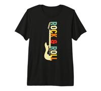 Vintage Retro Style Playing Music Guitar Forever Rock N Roll T-Shirt Haut de Gamme