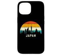 Vintage Retro Style Skyline Landscape Japanese Sunset Japan Coque pour iPhone 15