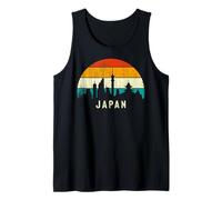 Vintage Retro Style Skyline Landscape Japanese Sunset Japan Débardeur