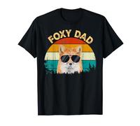 Vintage Retro Wild Animal Funny Red Foxs Animal Foxy Dad T-Shirt