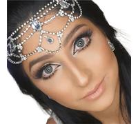 Vintage Rhinestone Head Chain Forehead Headband Hair Accesories Fringe Headdress pour les occasions spéciales et les festivals(Silver 9)