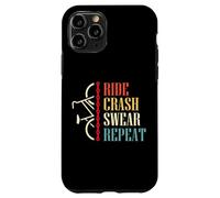 Vintage Ride Crash Swear Repeat - Funny Retro Mountain Bike Coque pour iPhone 11 Pro