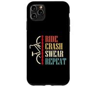 Vintage Ride Crash Swear Repeat - Funny Retro Mountain Bike Coque pour iPhone 11 Pro Max